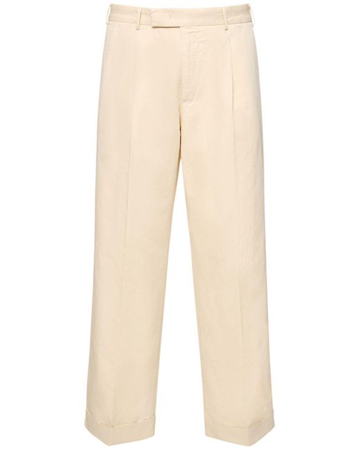 Pantalon en gabardine de coton et lin quindici PT Torino pour homme en coloris Natural