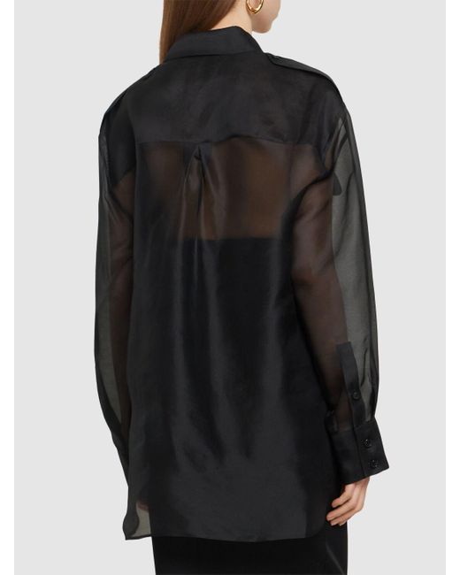 Khaite Black Missa Silk Shirt