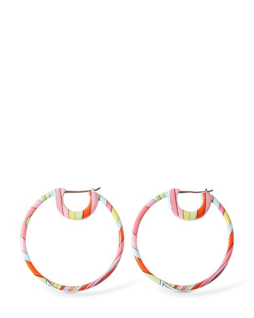 Emilio Pucci Pink Small Printed Hoops