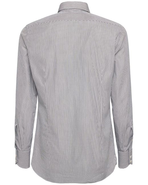 Tom Ford Gray Striped Cotton Shirt for men