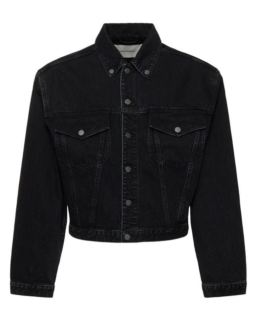 Entire studios Black Shrunken Denim Jacket for men