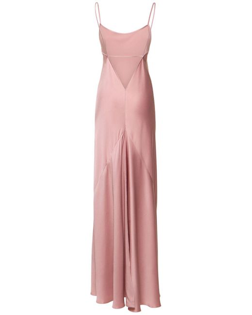 Victoria Beckham Pink Bodenlanges Satin-kleid "cami"