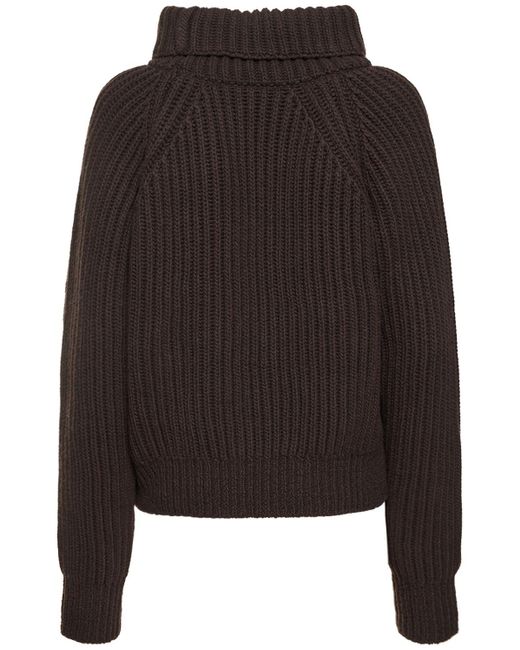 Khaite Black Lanzino Cashmere Turtleneck Sweater