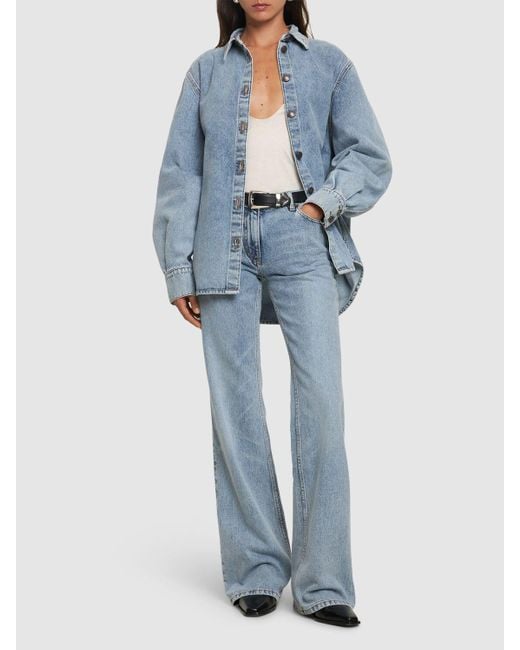 Magda Butrym Mid Rise Denim Flared Jeans in Blue | Lyst UK