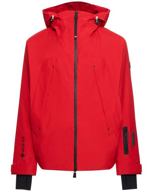 3 MONCLER GRENOBLE Red Lapaz Gore-tex Nylon Ski Jacket for men