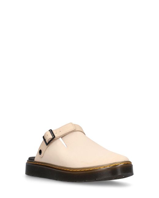 Dr. Martens White Carlson Suede Mules for men