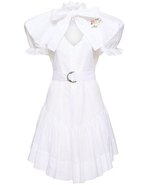 Vivienne Westwood White Football Heart Mini Cotton Shirt Dress