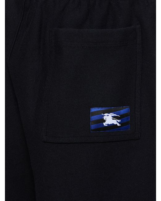 Shorts deportivos de jersey de algodón Burberry de hombre de color Blue
