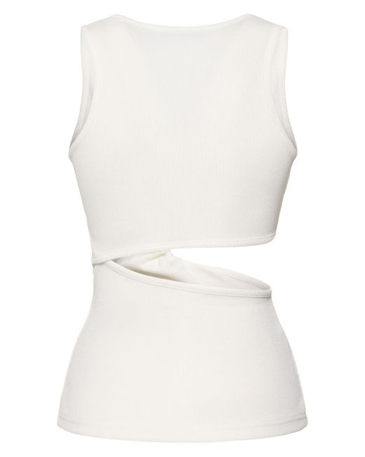 Christopher Esber White Geripptes Tanktop "arc"