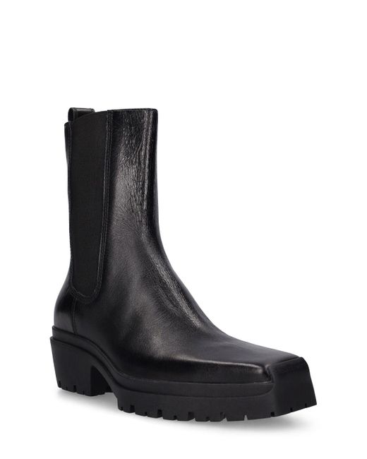 Alexander Wang Black 45Mm Terrain Crackled Leather Ankle Boot