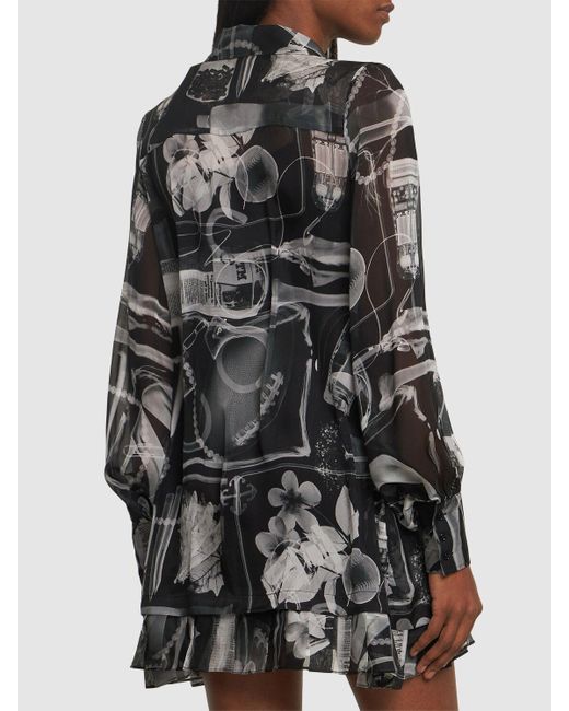 Robe chemise en mousseline de soie xray Off-White c/o Virgil Abloh en coloris Gray