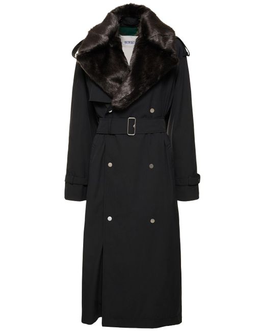 Trench-coat long en gabardine avec ceinture Burberry en coloris Black