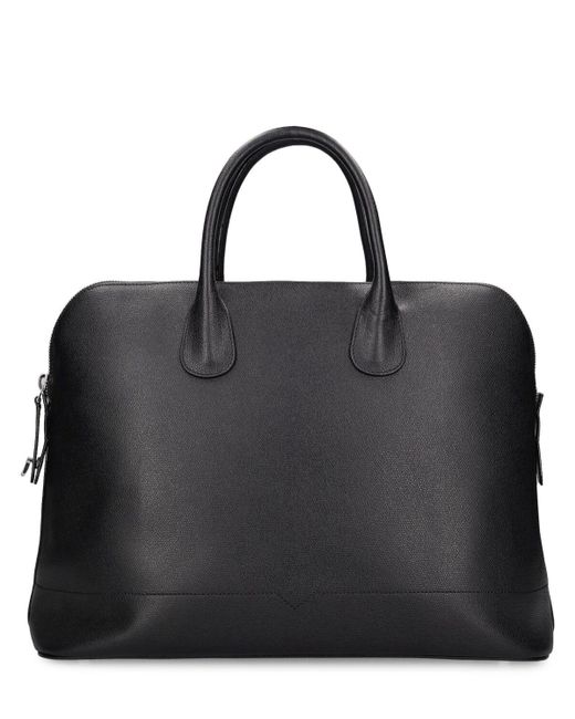 Valextra Black Sacca Leather Work Bag for men