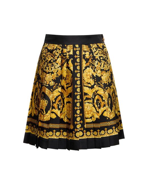 Versace Multicolor Baroque Printed Silk Twill Skirt