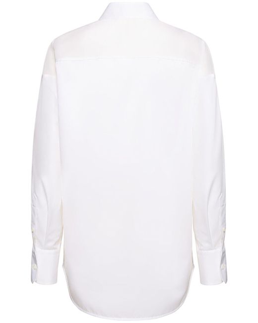 Helmut Lang White Cotton Poplin Tuxedo Shirt