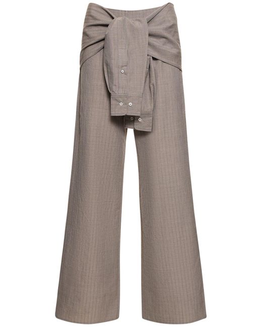 Saks Potts Gray Betty Wool Blend Pants