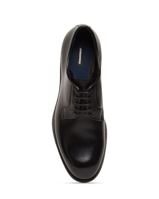 DSquared² Black Leather Lace-Up Shoes for men