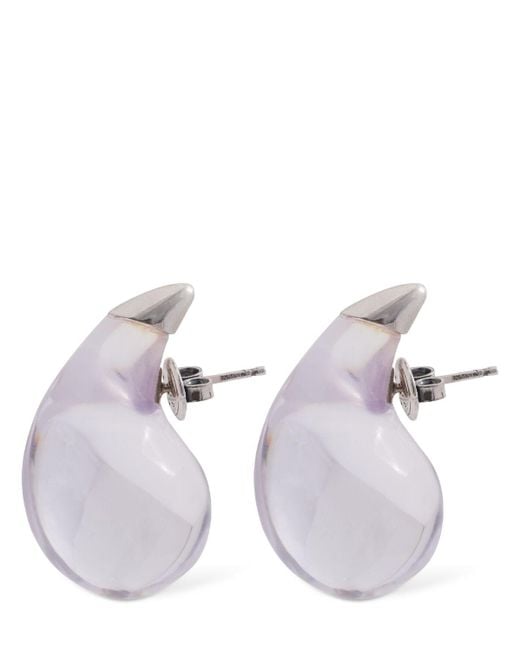 Bottega Veneta White Drop Resin & Sterling Silver Earrings