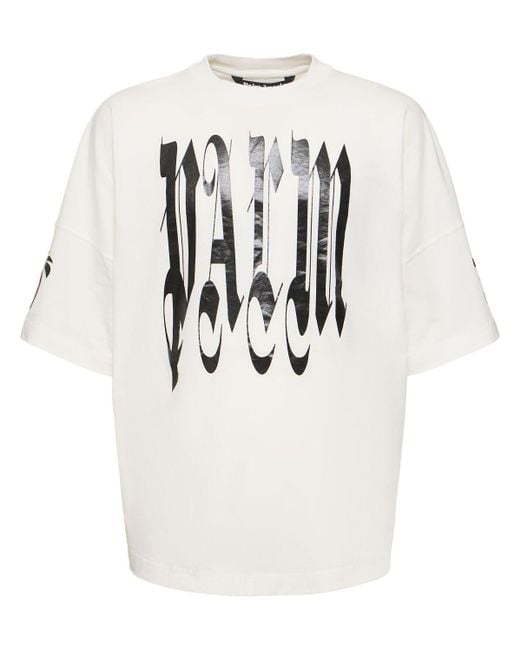Palm Angels T-shirt Aus Baumwolle "back Gothic" in White für Herren