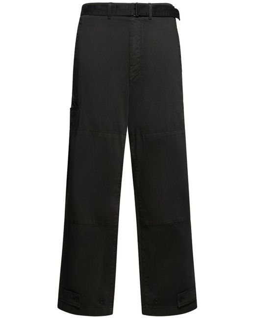 Pantalones militares de algodón Lemaire de hombre de color Black