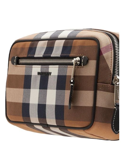Save 52% Mens Bags Tote bags Burberry Check Print Canvas Belt Bag in Natural for Men 