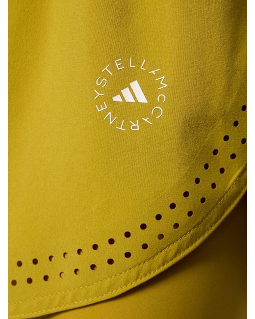 Shorts running 2 in 1 vita alta true pace di Adidas By Stella McCartney in Yellow
