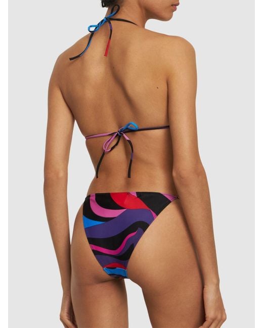 Top triangular de bikini Emilio Pucci de color Multicolor