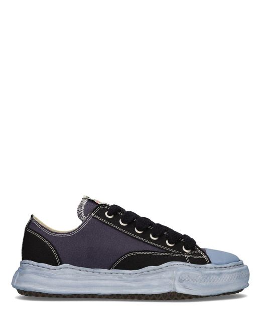 Mihara Yasuhiro Black Peterson Over Dyed Canvas Low Sneakers for men