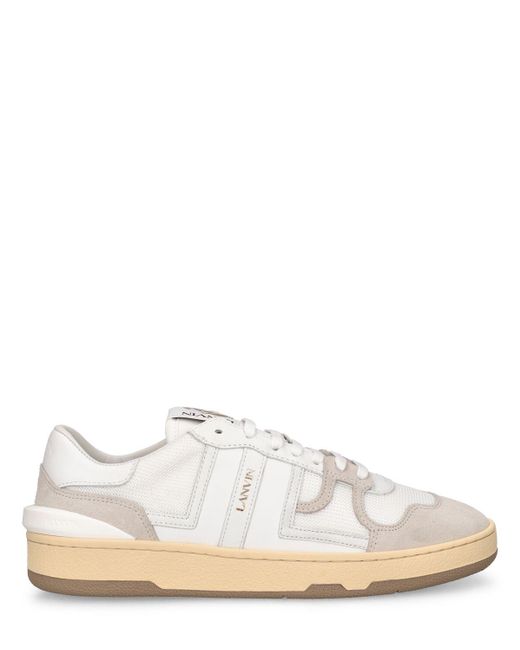 Lanvin White 10Mm Clay Poly & Leather Sneakers