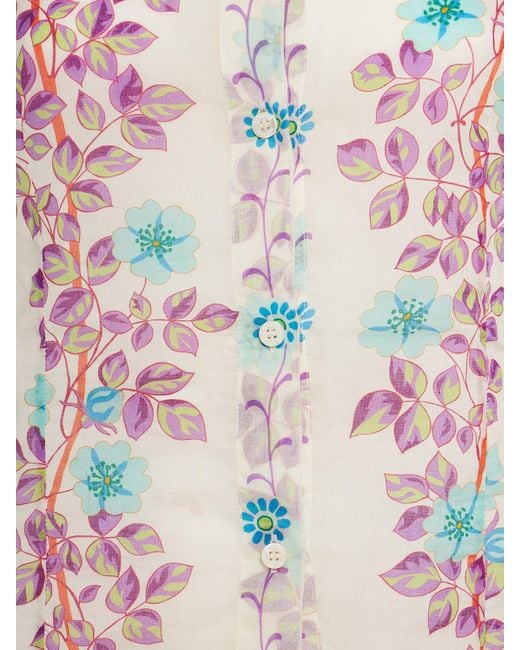 Chemise manches longues en coton imprimé floral Etro en coloris Multicolor
