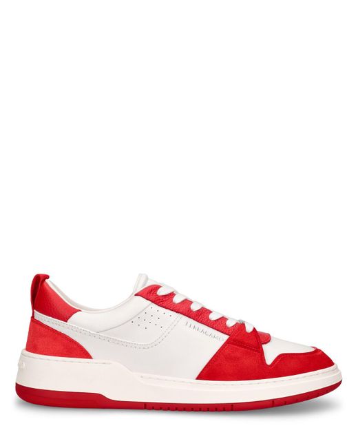 Ferragamo Sneakers Aus Leder "dennis" in Red für Herren