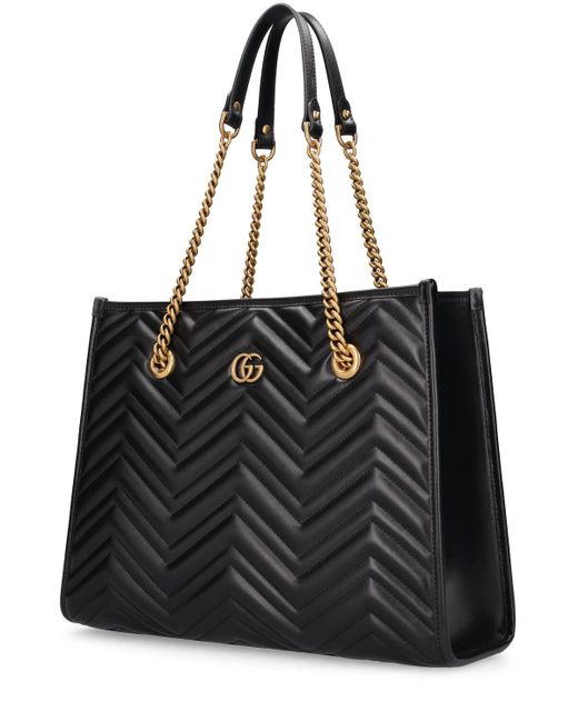 Gucci Tote Aus Leder gg Marmont in Schwarz Lyst DE