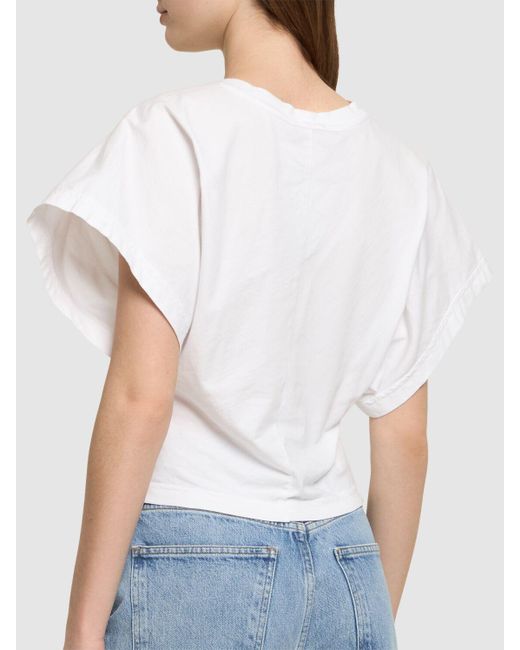 Agolde White Britt Cotton Jersey T-shirt