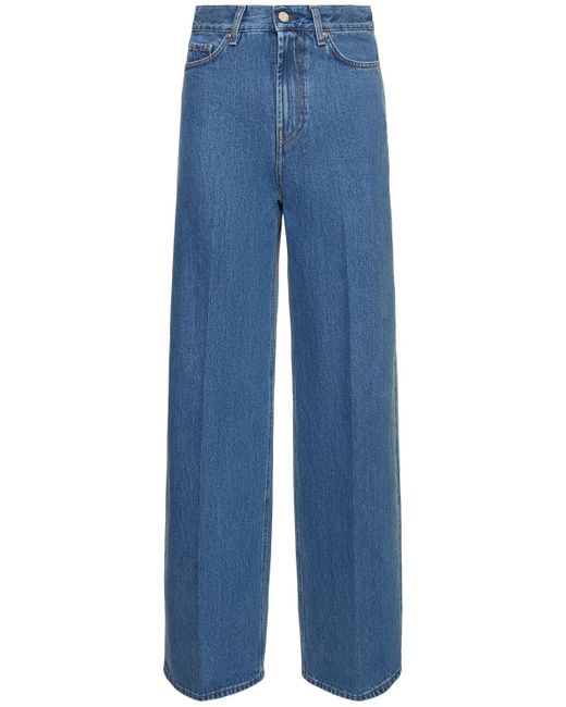 Totême  Blue Wide Denim Cotton Jeans