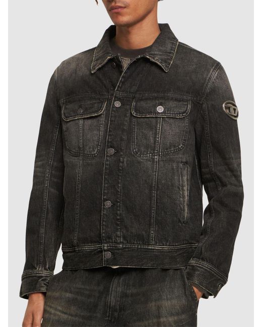 DIESEL Black Oval-D Cotton & Hemp Denim Jacket for men