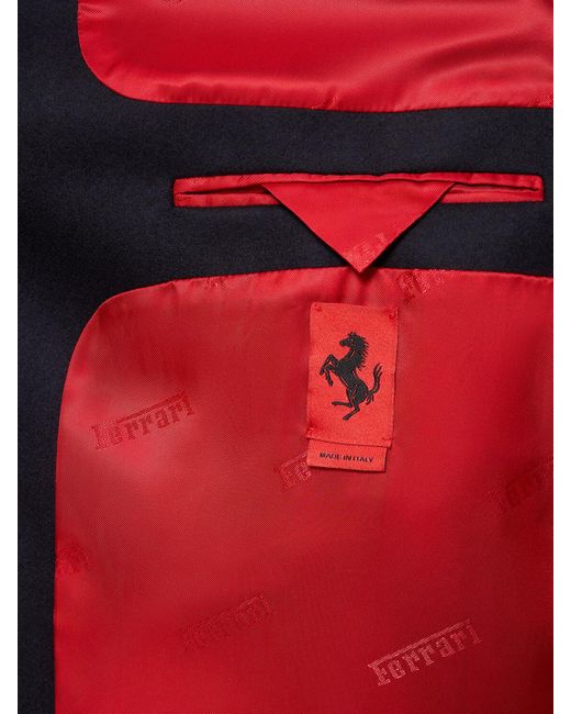Ferrari Black Lightweight Wool Blend Long Coat for men