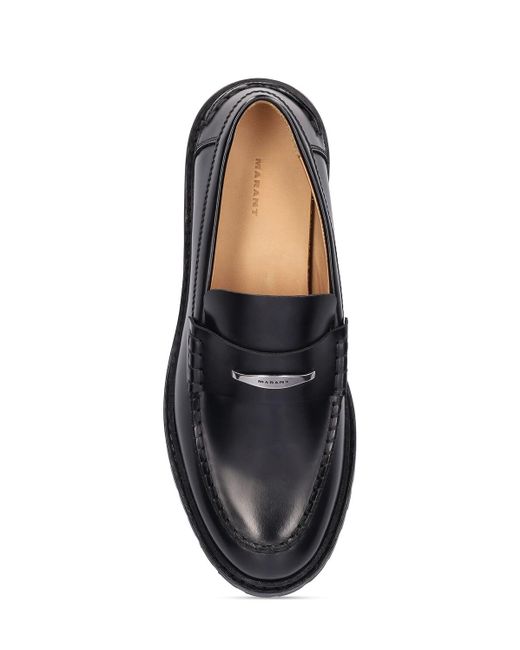 Isabel Marant Black Frezzah Leather Chunky Loafers for men