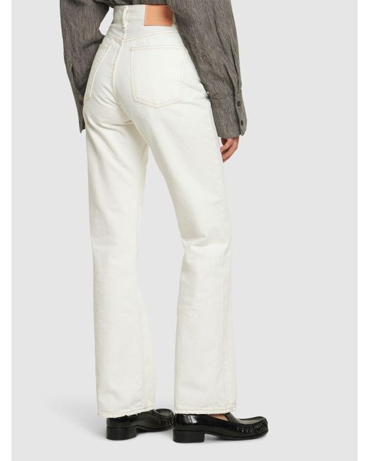 Jean droit en denim taille haute 1977 Acne en coloris White