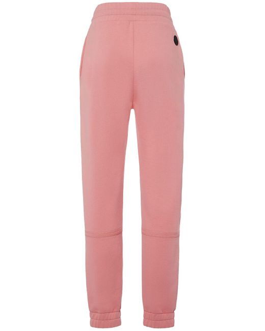 Pantalon de sport en coton à logo embossé Moncler en coloris Pink