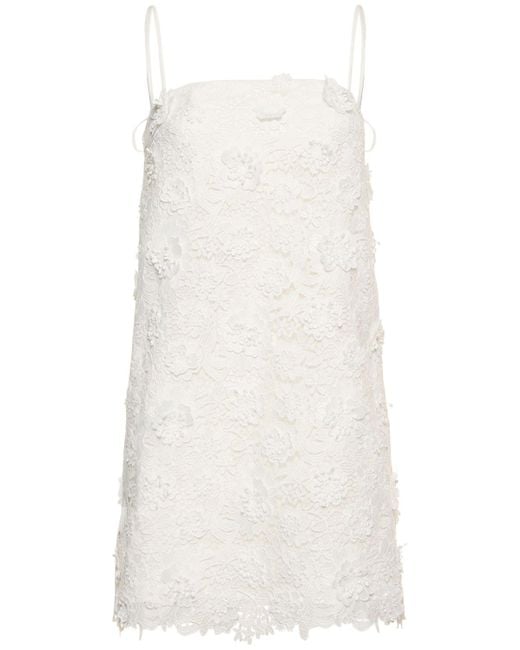 Zimmermann White Raie Flower Lace Mini Dress