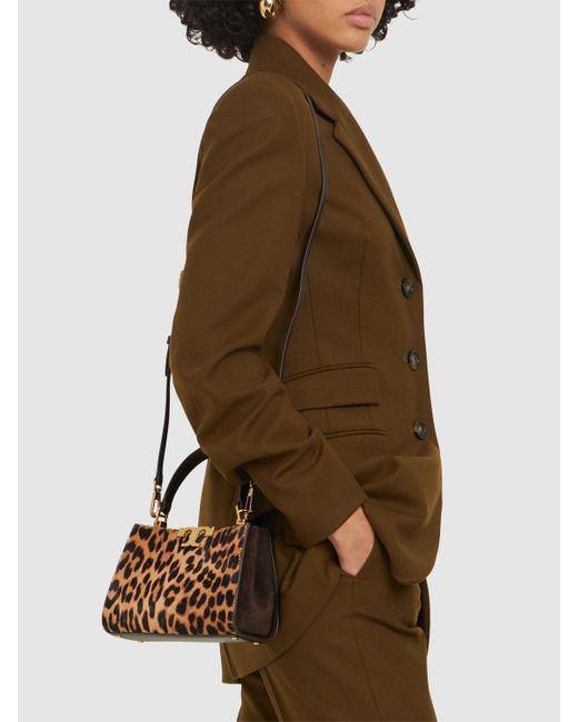 Tory Burch Mini Eleanor レザーカーフサッチェルバッグ Brown