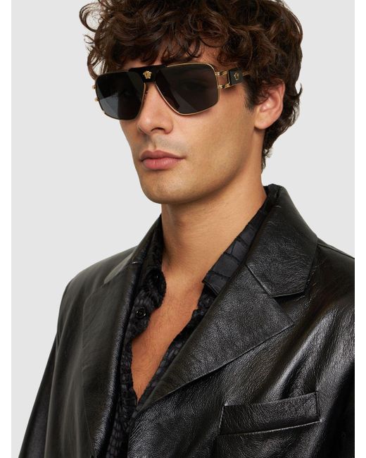 Occhiali da sole pilot medusa coin in metallo da Uomo di Versace