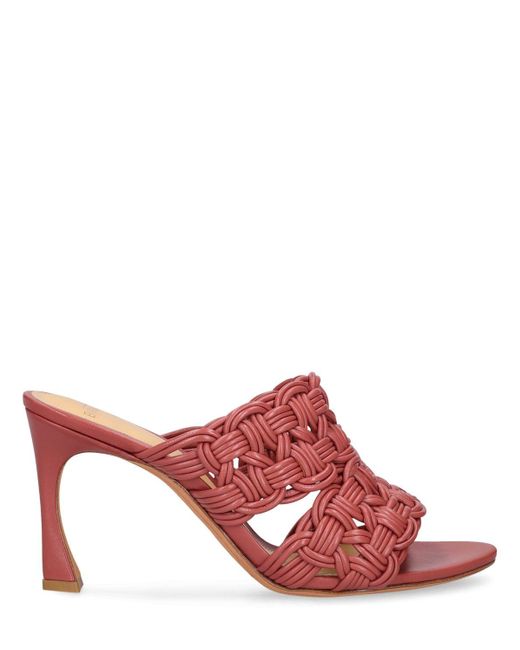 Alexandre Birman Red 85mm Hohe Mules Aus Leder "sammy"