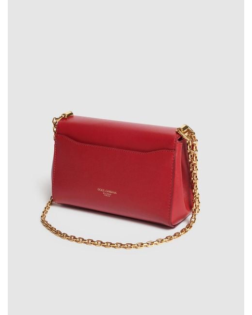 Dolce & Gabbana Red Marlene Palmellato Leather Shoulder Bag Unique