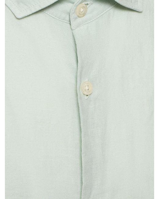 Frescobol Carioca Green Antonio Linen Shirt for men