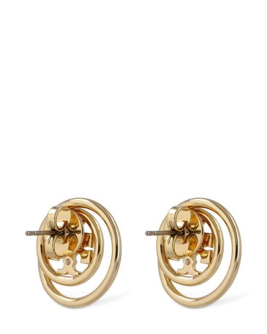 Tory Burch Metallic Miller Double Ring Stud Earrings
