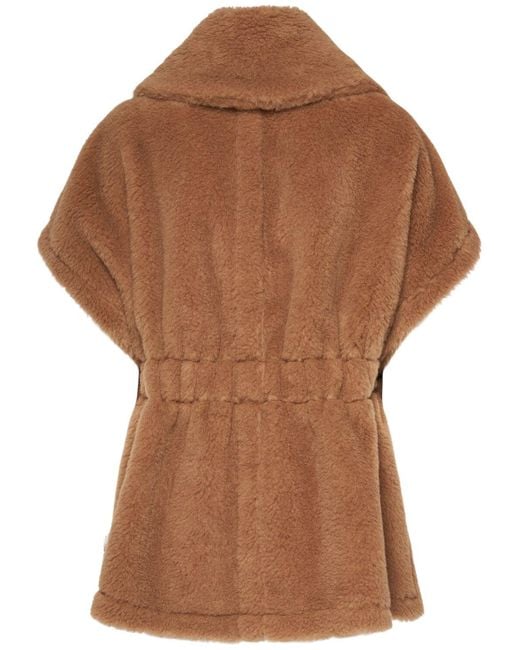 Max Mara Brown New Abavo Camel Teddy Cape