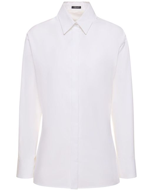 Camisa de popelina de algodón Versace de color White