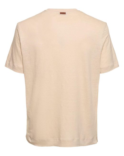 T-shirt pure in jersey di lino di Zegna in Natural da Uomo