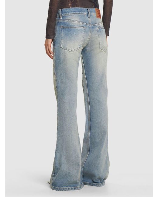 Y. Project Blue Low Rise Flared Denim Jeans W/Hooks